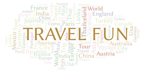 Obraz premium Travel Fun word cloud.