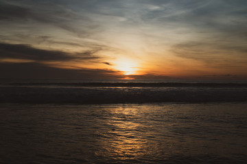 Beautiful tropic sunset at the beach in Thailand