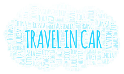 Travel In Car word cloud.