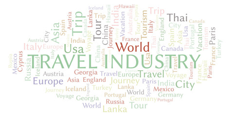 Obraz premium Travel Industry word cloud.