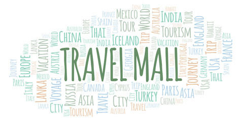 Fototapeta premium Travel Mall word cloud.