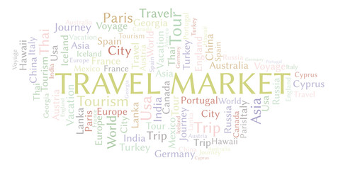 Obraz premium Travel Market word cloud.