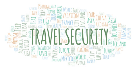 Obraz premium Travel Security word cloud.