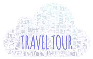 Obraz premium Travel Tour word cloud.