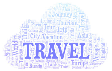 Obraz premium Travel word cloud.