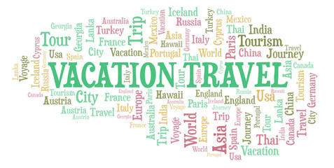 Obraz premium Vacation Travel word cloud.