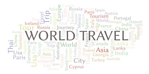 Fototapeta premium World Travel word cloud.
