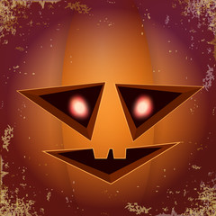 Halloween cartoon scary pumpkin with face . Vector cartoon Illustration of Carved pumpkin into jack-o-lanterns for halloween banners and posters and layout.