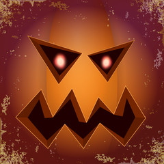 Obraz premium Halloween cartoon scary pumpkin with face . Vector cartoon Illustration of Carved pumpkin into jack-o-lanterns for halloween banners and posters and layout.