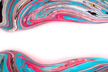 Abstract colored background. Stains of paint on the water. Ebru art, marbled paper.