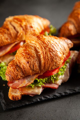 Classic BLT croissant sandwiches
