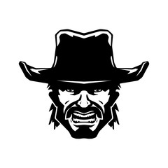 Cowboy mascot. Illustration isolated on background. Vector illustration, eps 10.