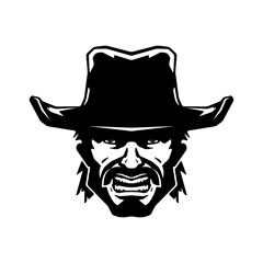 Cowboy mascot. Illustration isolated on background. Vector illustration, eps 10.