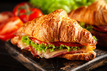 Classic BLT croissant sandwiches