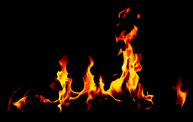 Flame of fire on a black background