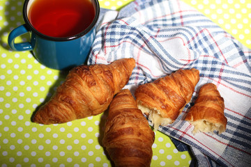 Croissants and mug of tea