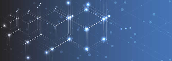 Obraz premium abstract structure circuit computer cube technology business background