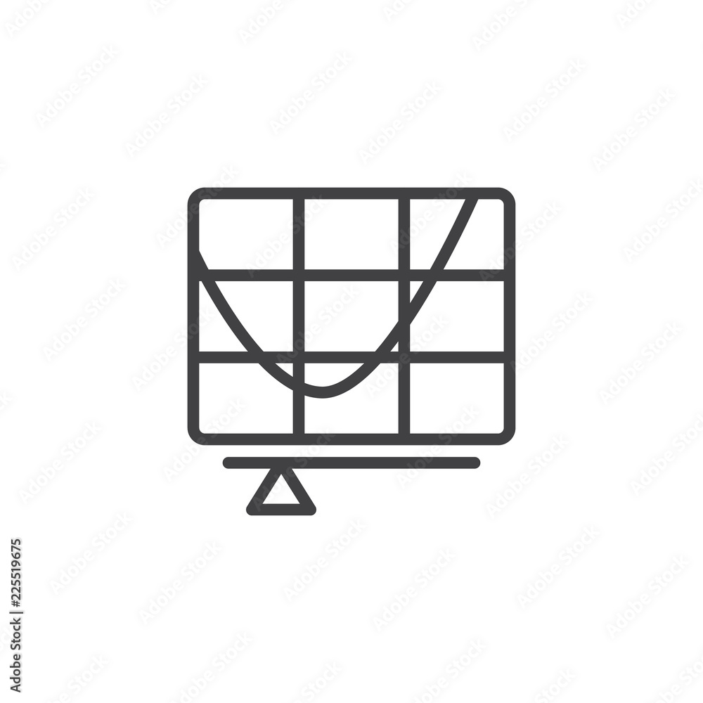 Fototapete curve tool outline icon. linear style sign for mobile concept and web design. bezier curve simple li