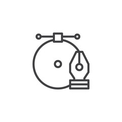 Pen tool cursor outline icon. linear style sign for mobile concept and web design. Fountain pen nib simple line vector icon. Edit graphics symbol, logo illustration. Pixel perfect vector graphics