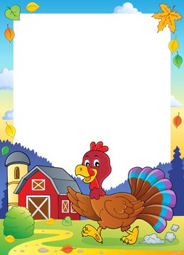 Running turkey bird theme frame 1