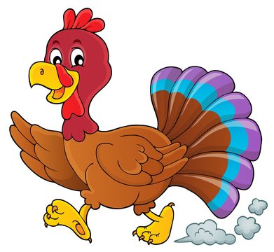 Running turkey bird theme image 1