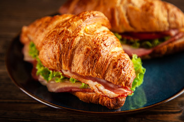 Classic BLT croissant sandwiches