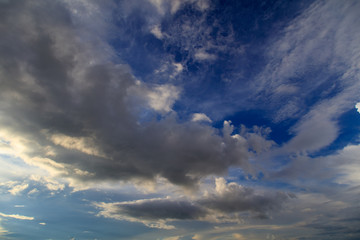 Clouds in the sky at sunset as background