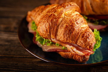 Classic BLT croissant sandwiches