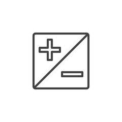 Light exposure outline icon. linear style sign for mobile concept and web design. Plus minus button simple line vector icon. Symbol, logo illustration. Pixel perfect vector graphics