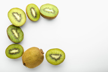 Ripe juicy kiwi on white background