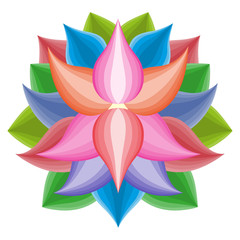 Fototapeta na wymiar Beautiful lotus flower symbol, colorful vector icon, brand sign symbol for your business, lotos icon concept