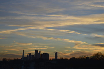 Fototapeta na wymiar London City Skyline at Dusk