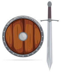 Medieval shield and weapon