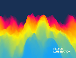 Mountain landscape. Mountainous terrain. Vector illustration. Abstract background.