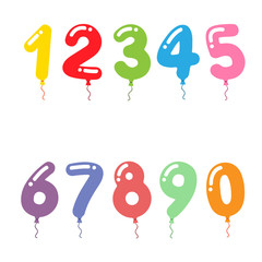 Party balloon numbers set