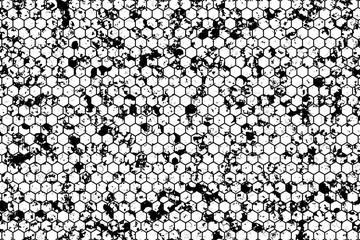 Hexagon strip black & white b&w pattern, texture for design background.