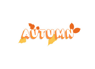 Fototapeta na wymiar Autumn handwritten lettering with decoration. Vector illustration.