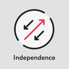Independence Direction Minimal Color Flat Line Stroke Icon Pictogram Symbol Illustration