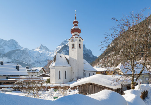 Austrian village in the alps, Lofer, Austria