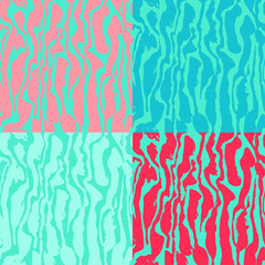 Brush painted freehand lines seamless pattern. Colorful stripes grunge background. Vector illustration.