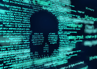 Hacking and Virus Attack Computer Code Background