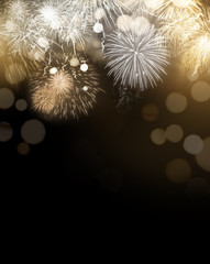Gold Glittering Fireworks Display Background