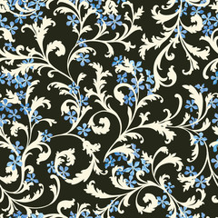 Floral seamless pattern.  Flower background. Flourish garden tex