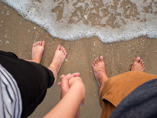 lovely couple holidays on the beach