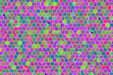 Abstract background or texture for design, colorful pattern hexagon strip.