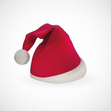 Santa claus hat with white color background, vector, illustration, eps file