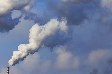 Smoke from the pipes of the factory