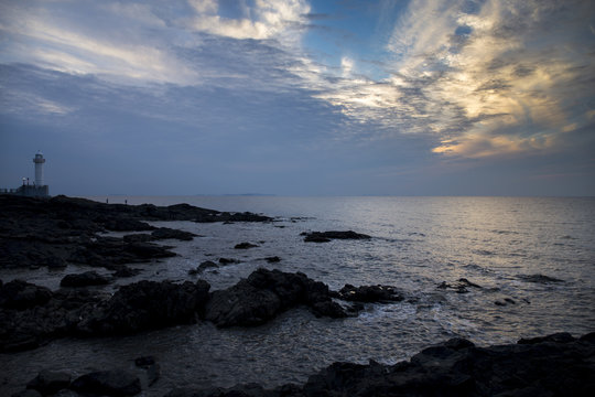 Lighthouse, South Korea during sunset