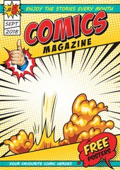 Colorful comic magazine cover template © DGIM studio