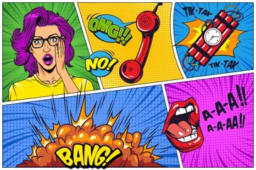 Comic book colorful background